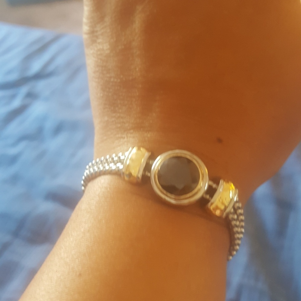 Silver & Gold Amethyst Bracelet